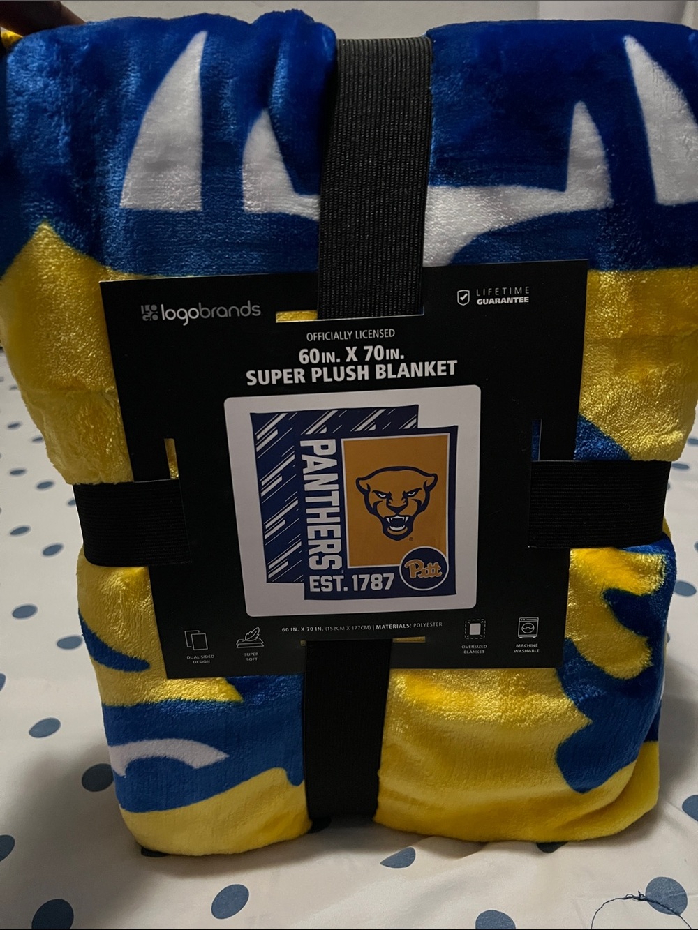 Pitt Panthers Super Plush 60 x 70 in Blanket - Blue & Yellow